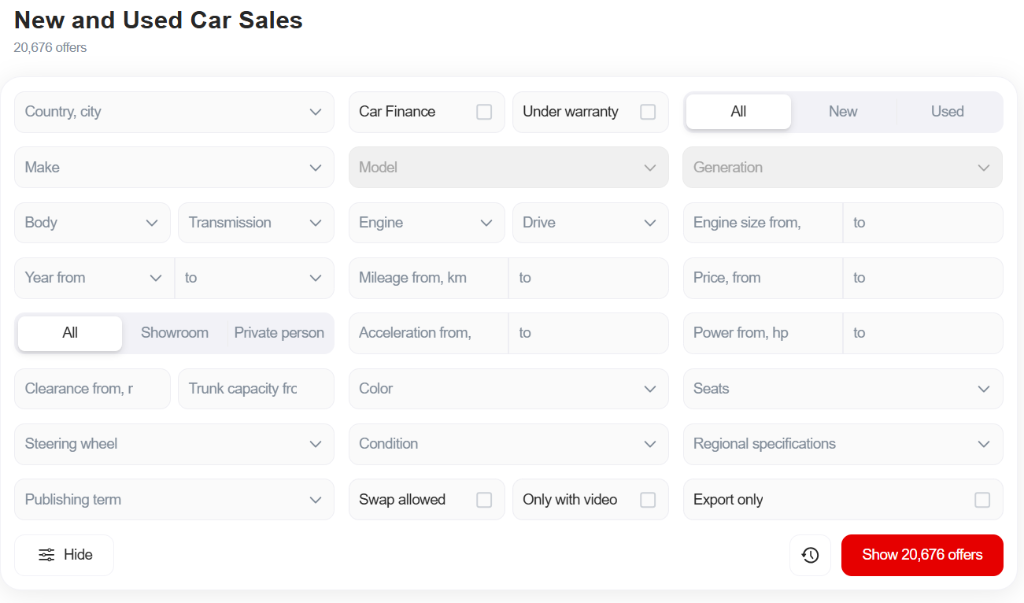 Full Search Filters