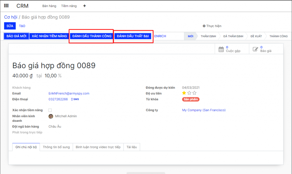 Quản lý cơ hội bán hàng