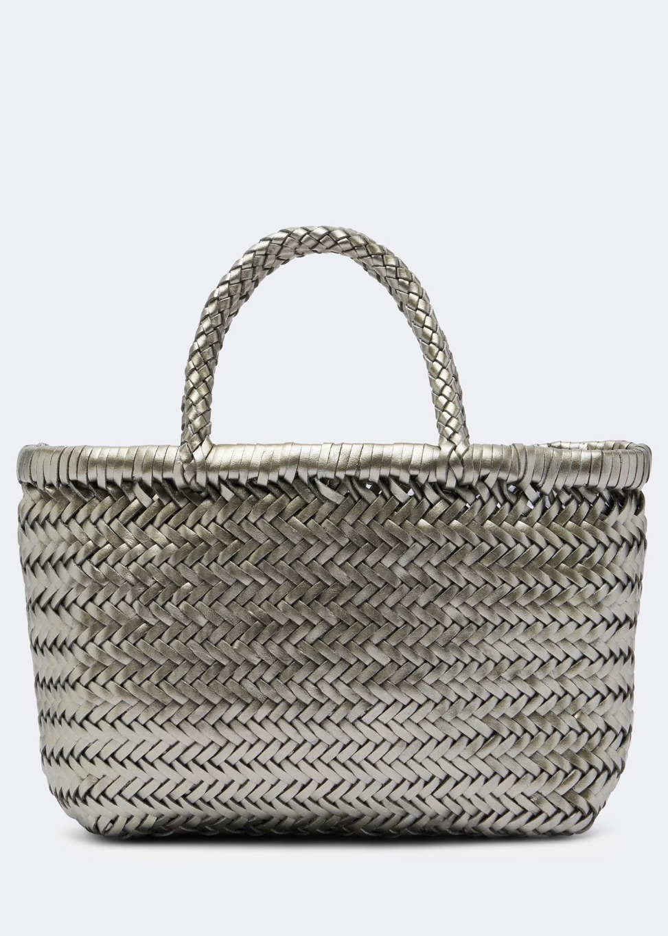 Sac Lysia Rixo x Dragon Diffusion en cuir tressé argenté