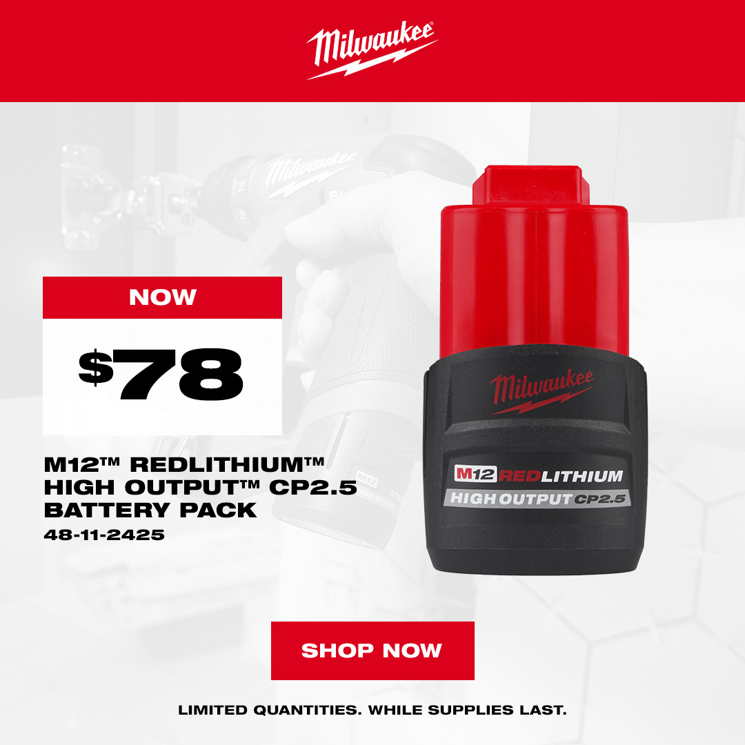 Milwaukee 48-11-2425 - M12 REDLITHIUM™ HIGH OUTPUT™ CP2.5 Battery Pack - Special Offer