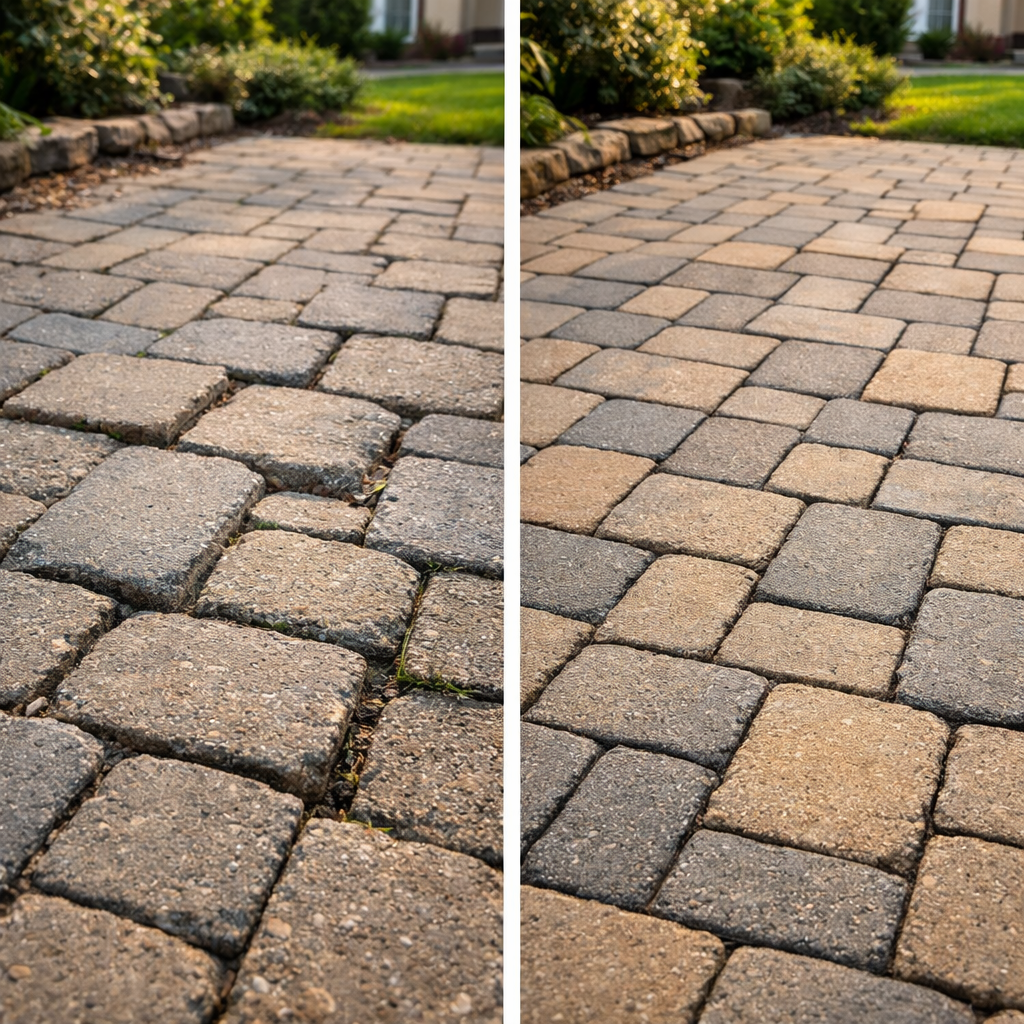 Entrée garage après pavé uni