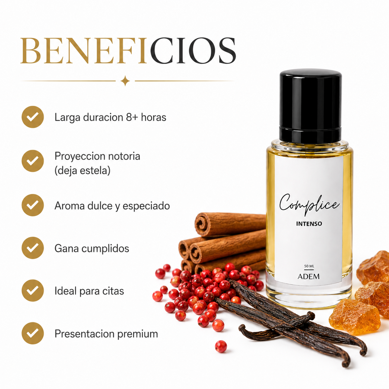 Beneficios de Cómplice Intenso