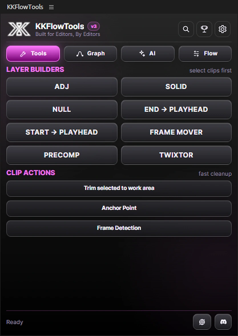 KKFlowTools Tools tab