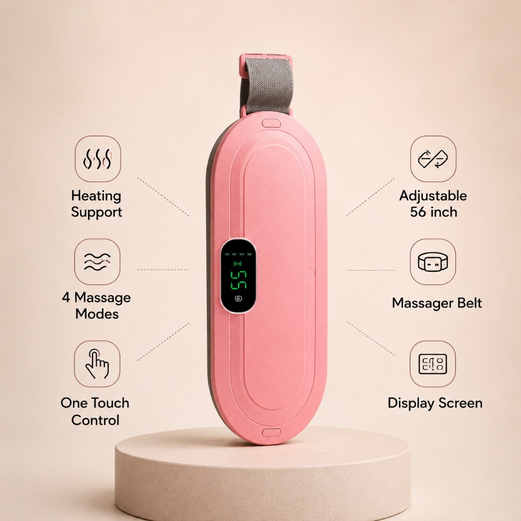 Cordless heating pad for menstrual cramp relief