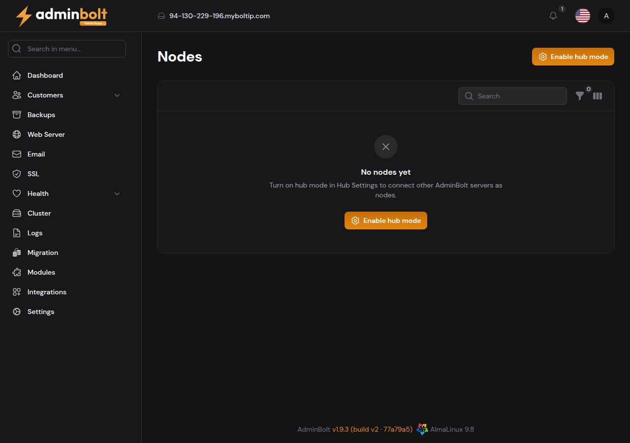 Nodes empty state