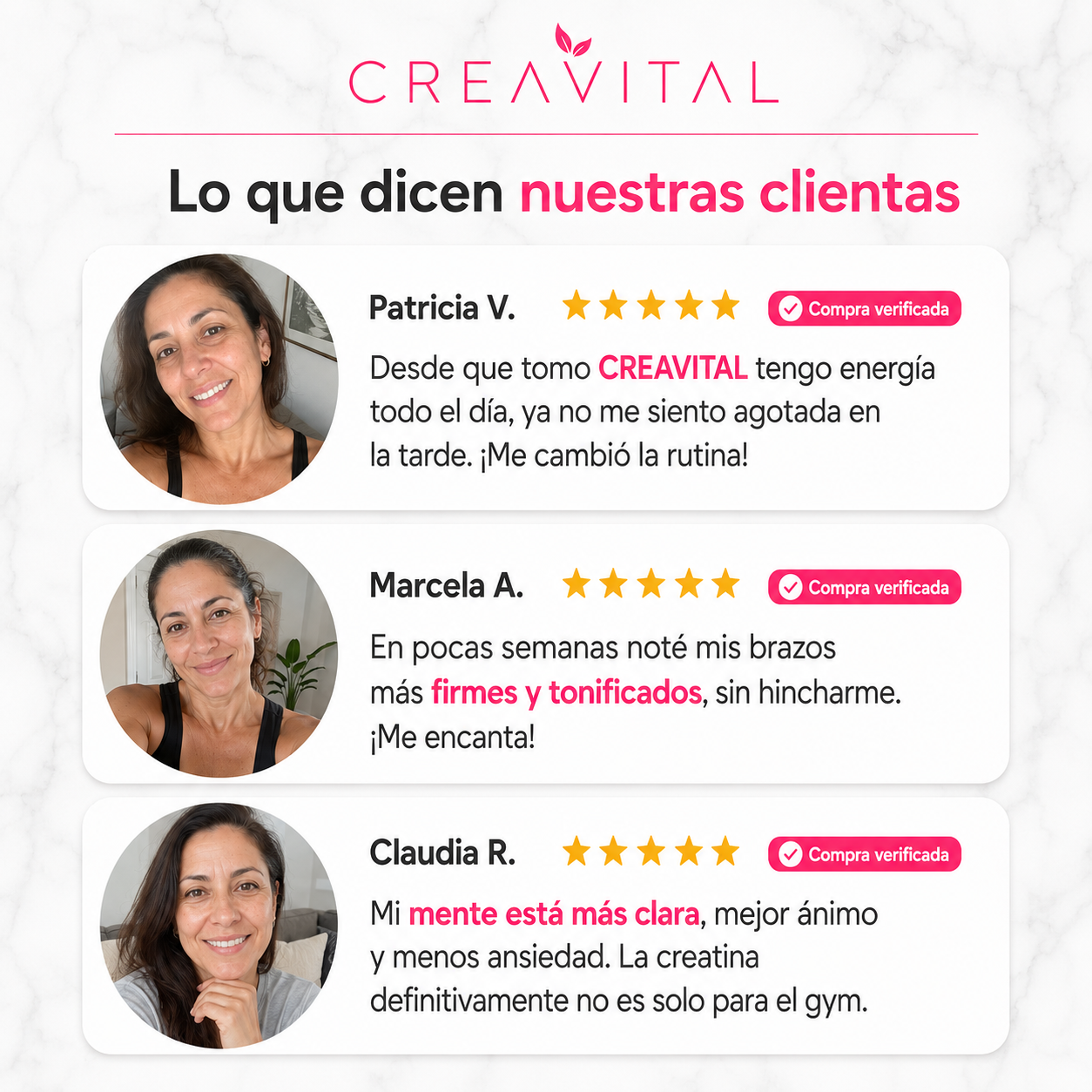 Testimonios de clientas CREAVITAL