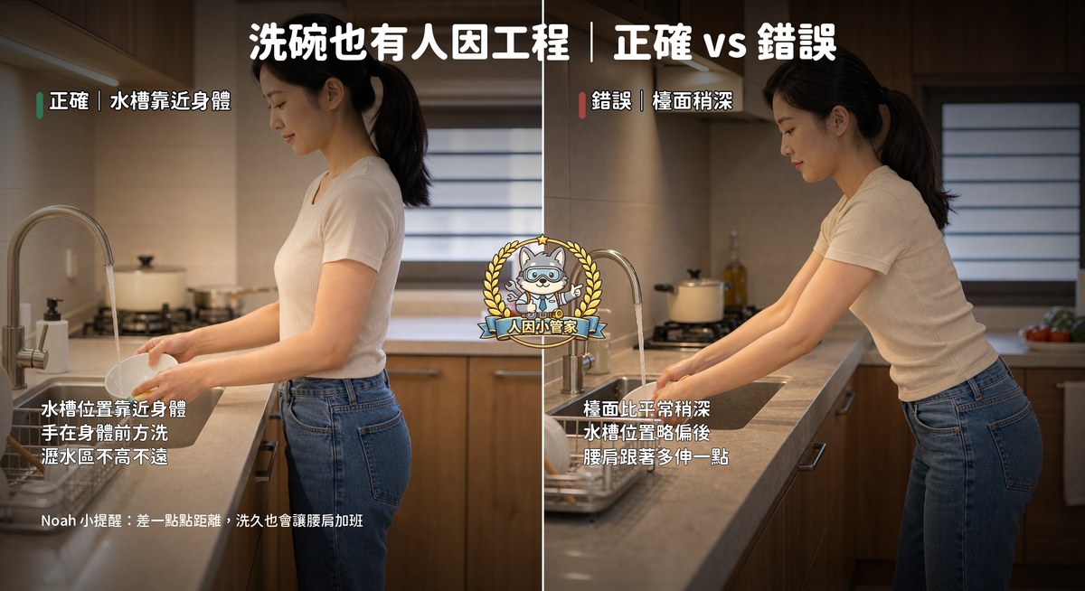 每次洗碗都腰痠背痛？不是你老了，是廚房設計在搞鬼！