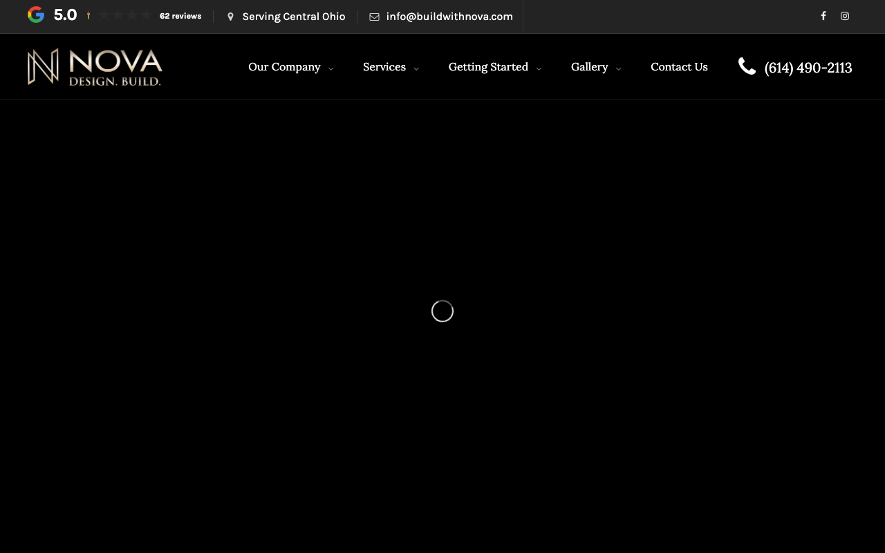 Nova Design Build homepage