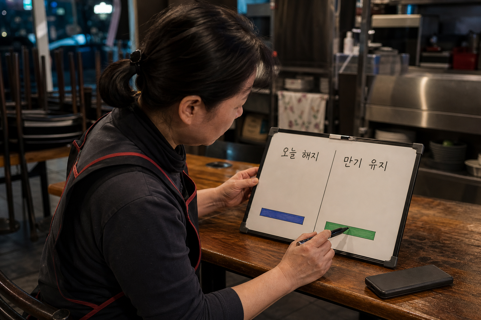오늘 해지 예상액과 예금 만기 예상액을 같은 기준으로 비교하는 장면