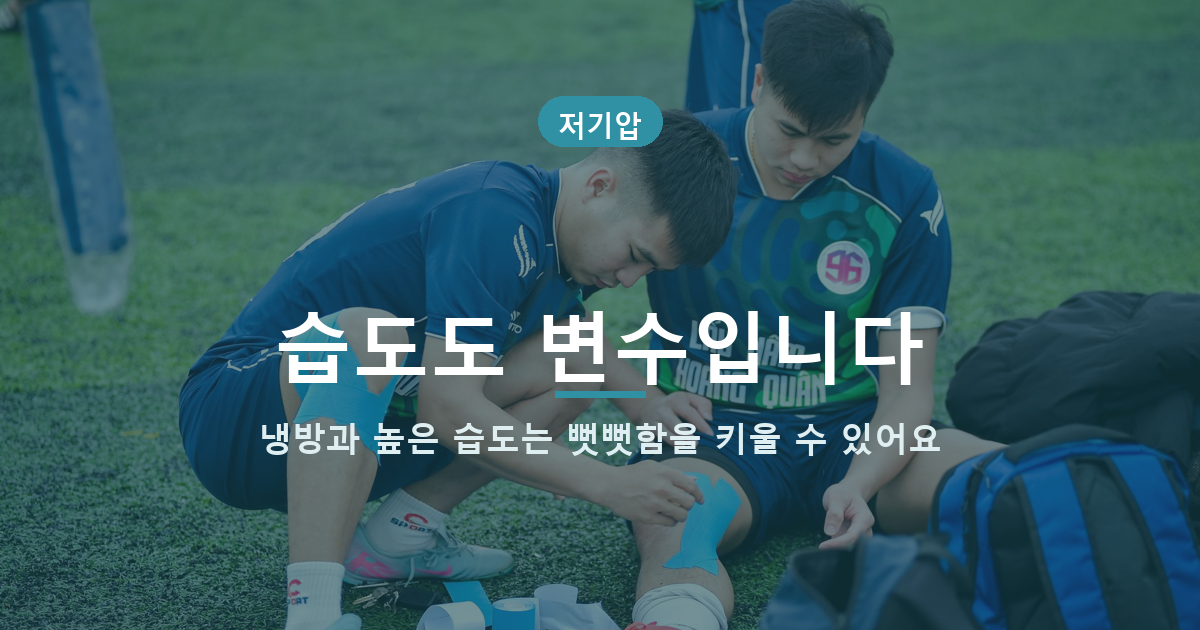 장마철 무릎 관절통, 기압만 탓하면 놓치는 습도&middot;활동량 도식