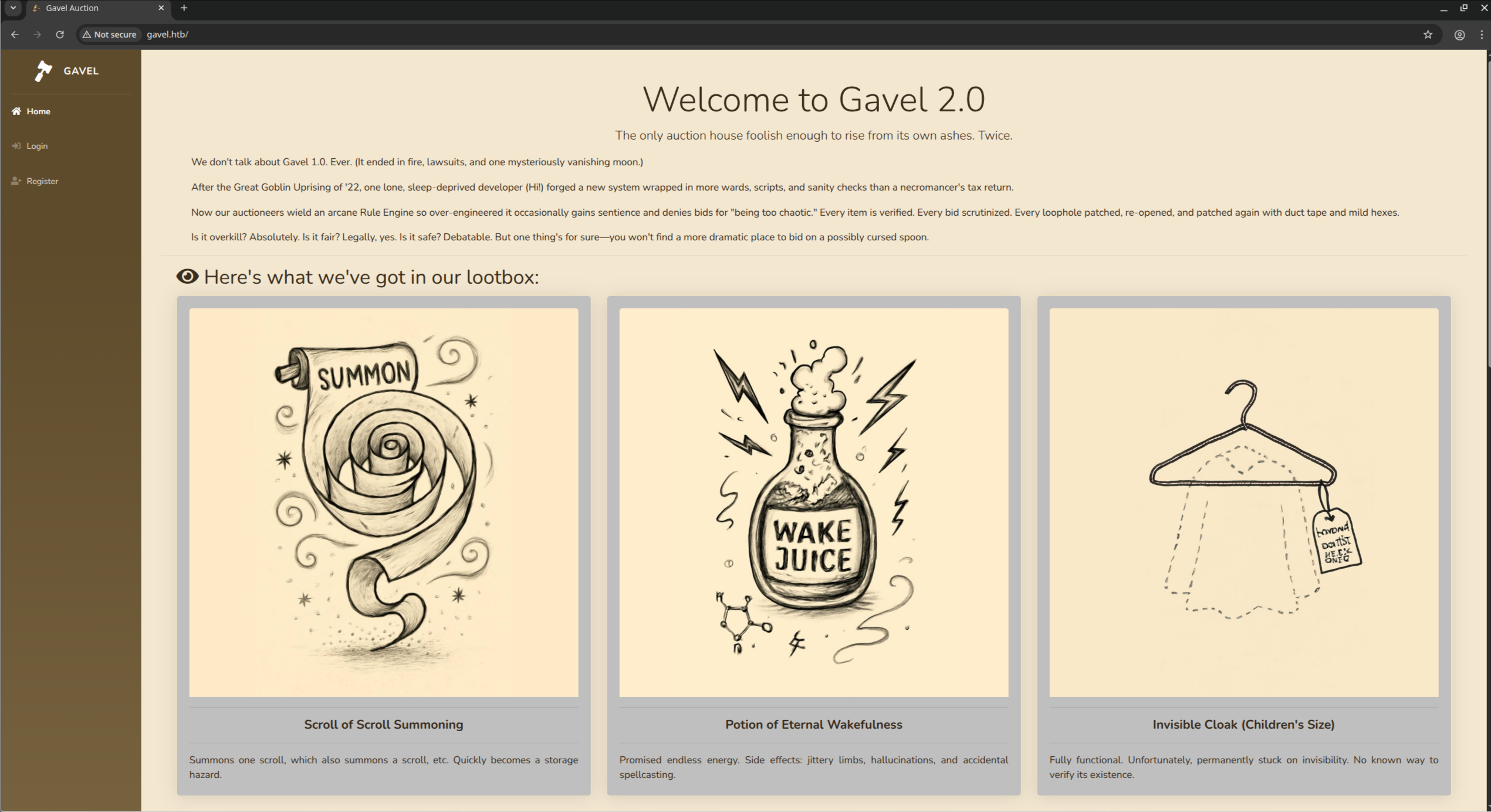 Web app on port 80
