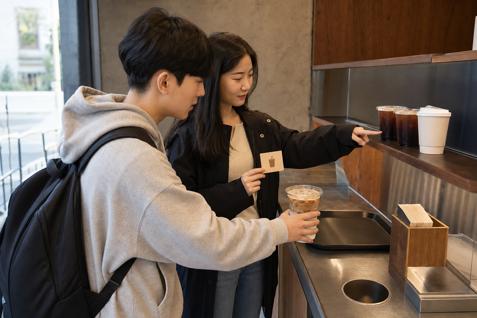 금액형 모바일 상품권과 특정 물품 교환권을 구분하는 장면
