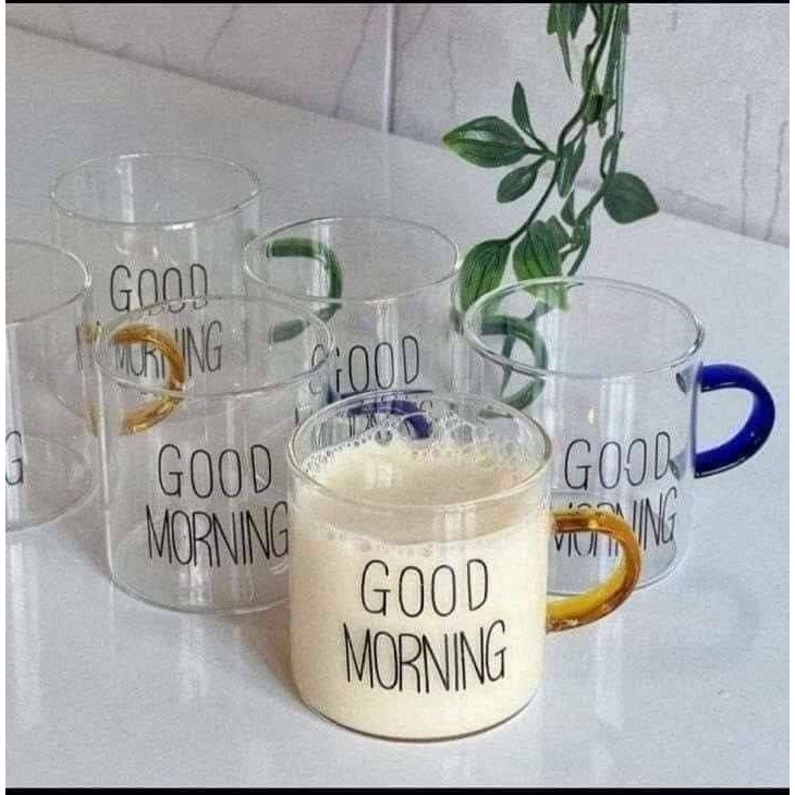 طقم مجات Good Morning زجاج