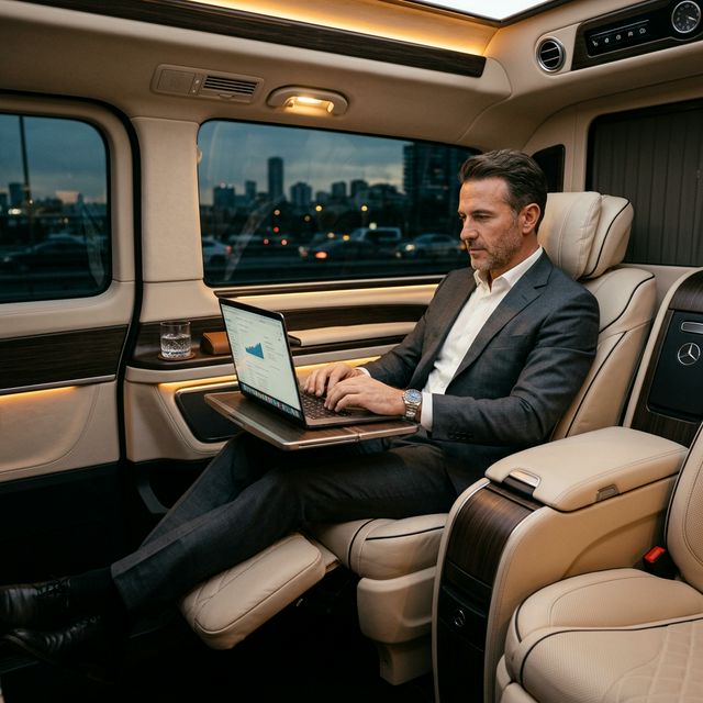 Không gian nội thất rộng rãi, tiện nghi của dòng xe sang chuyên chở cho Giám đốc và CEO