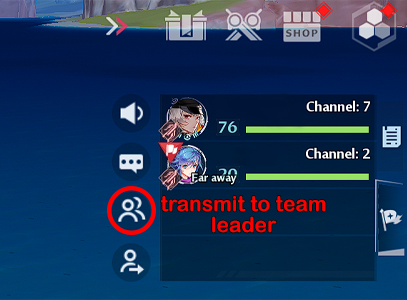 Transmit to team leader