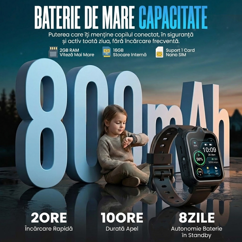 Ceas smartwatch Wingereich copii negru