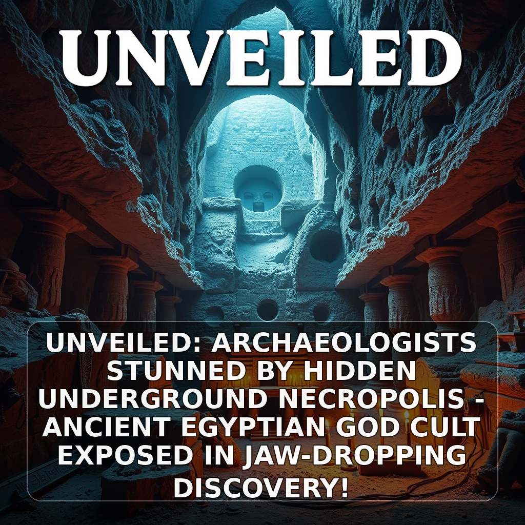 UNVEILED: Archaeologists Stunned by Hidden Underground Necropolis - Ancient Egyptian God Cult Exposed in Jaw-Dropping Discovery! - AI generated cover image