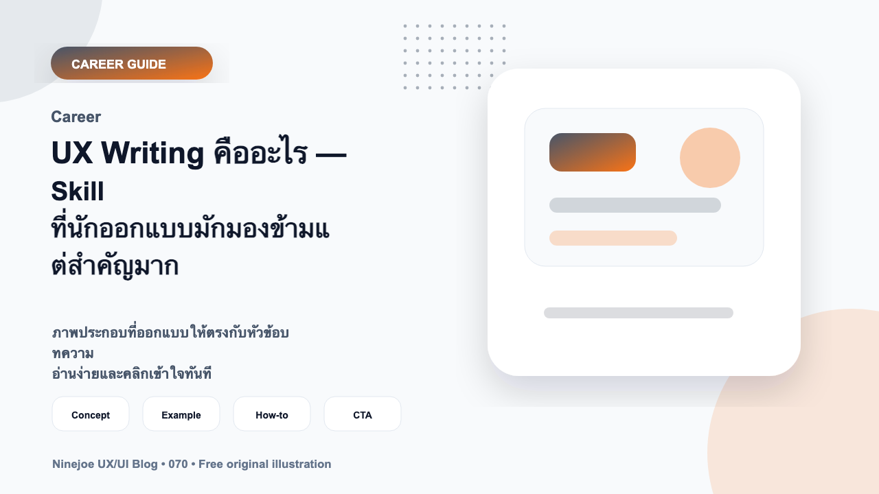 UX Writing คืออะไร — Skill ที่นักออกแบบมักมองข้ามแต่สำคัญมาก