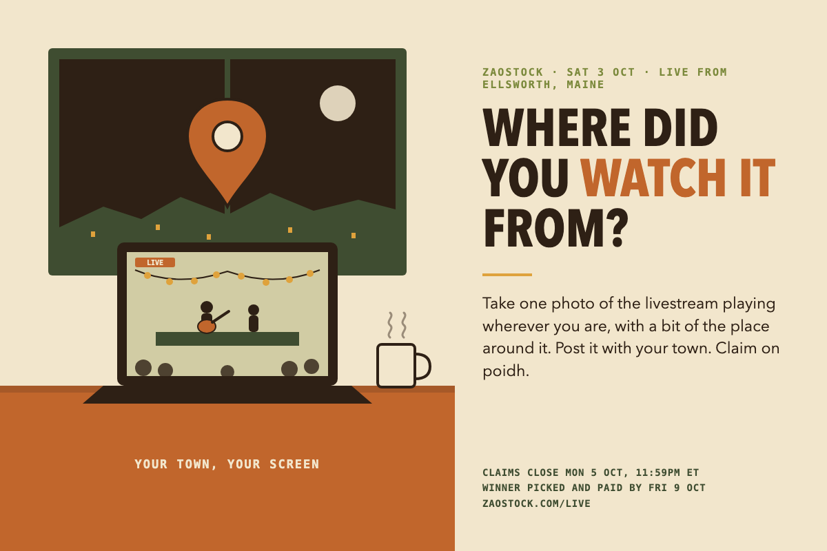 Where did you watch ZAOstock from?