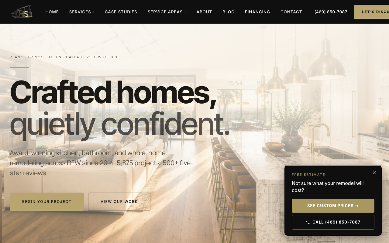 UHS Remodeling homepage