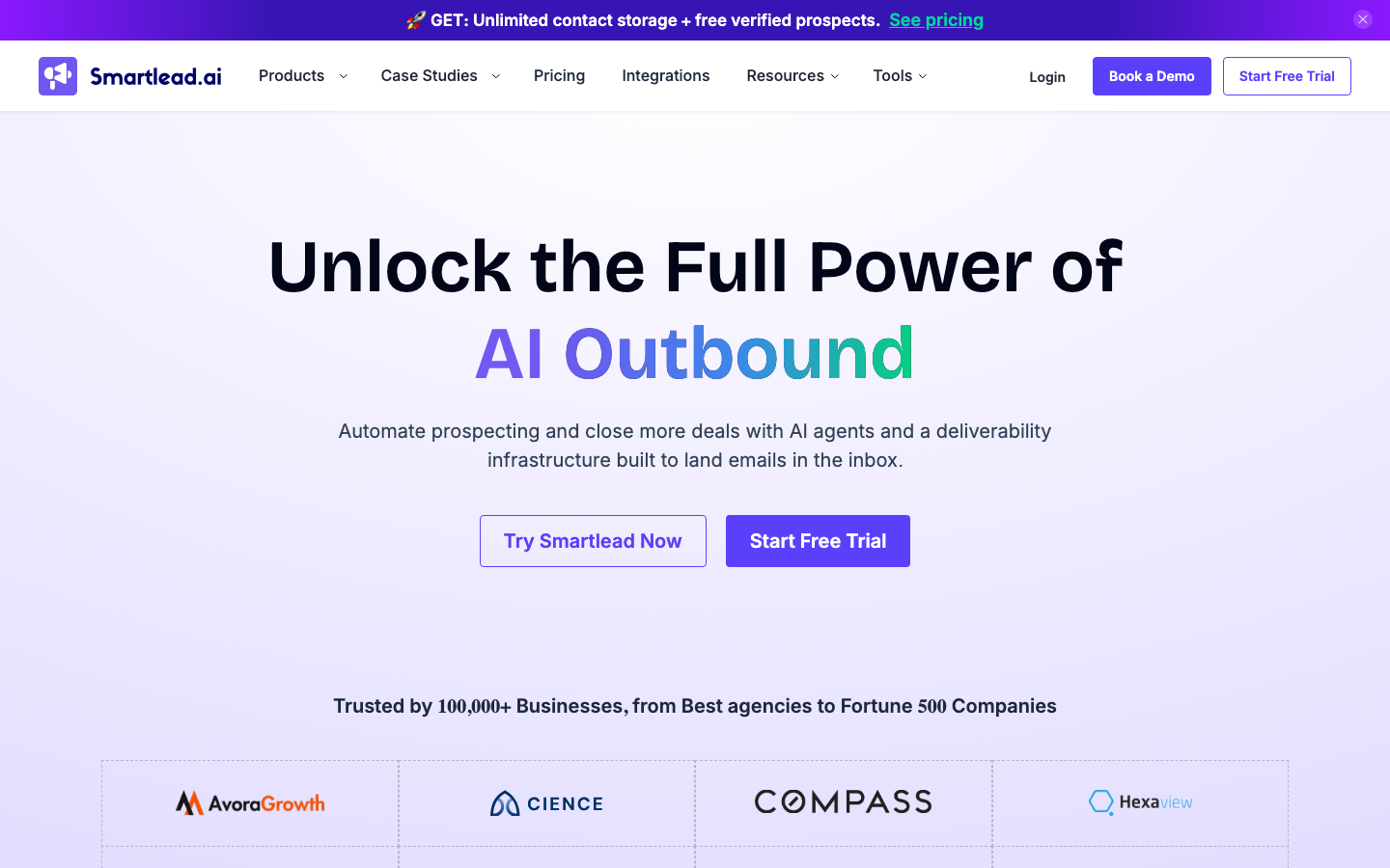 Smartlead homepage
