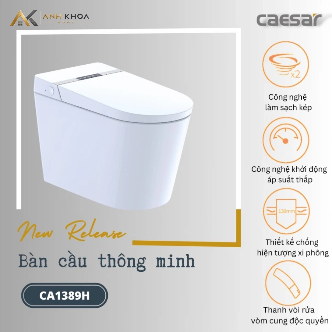 Bồn cầu thông minh Caesar CA1389H