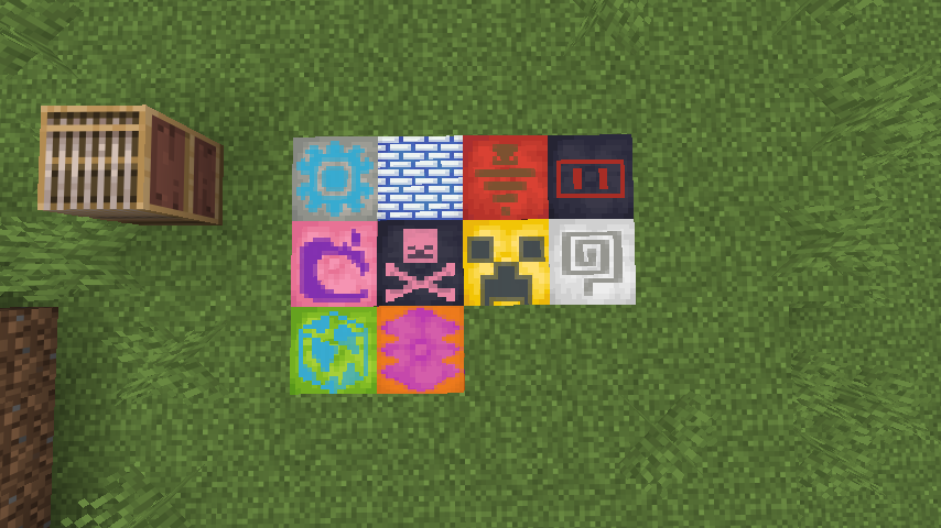 Several cushion colors decorated with symbols and geometric patterns