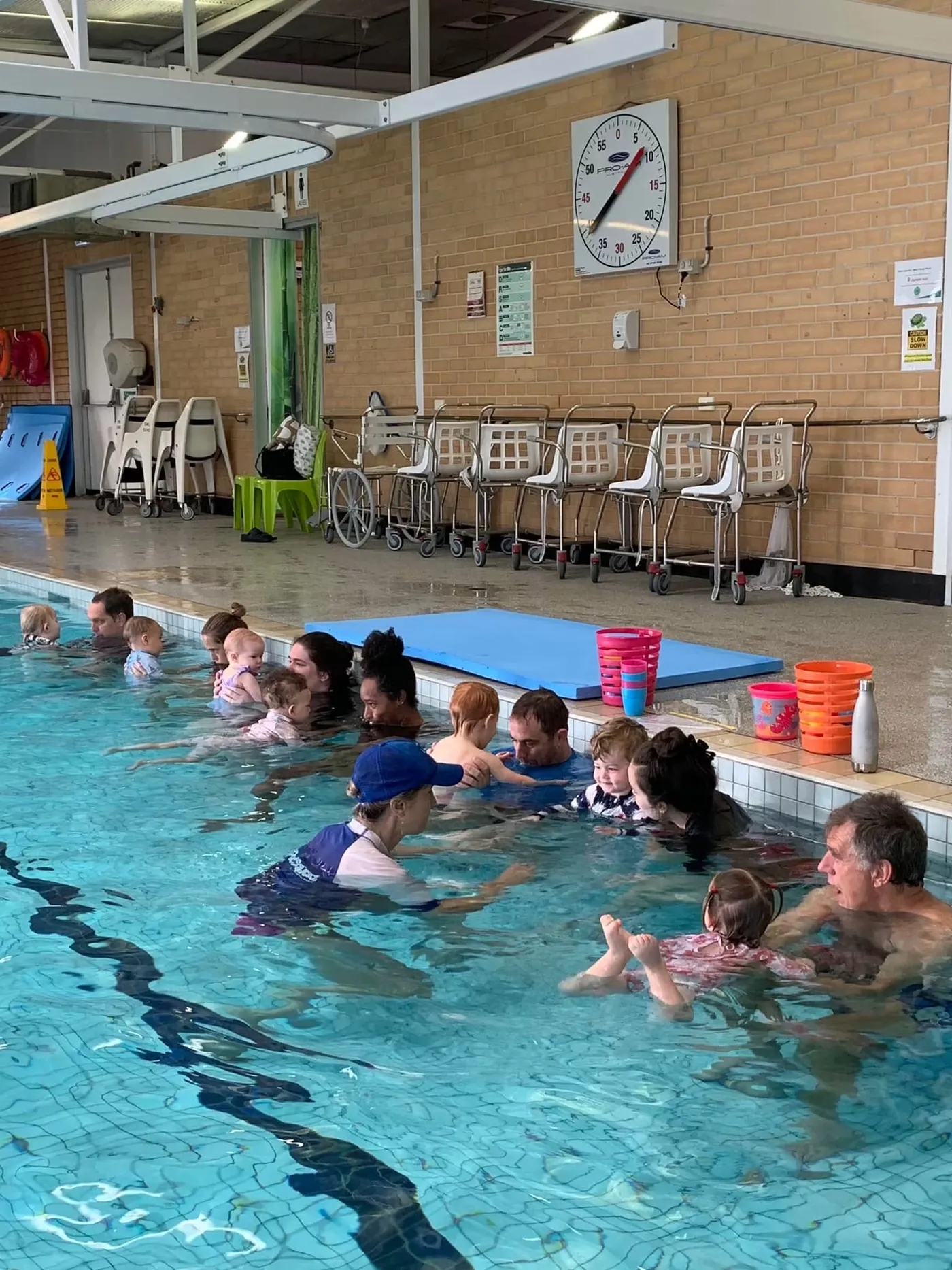 A Pod Squad parent-and-baby class in the warm indoor pool