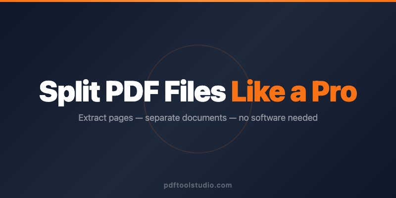 PDF Split Guide 2026 -- All Methods and Tips