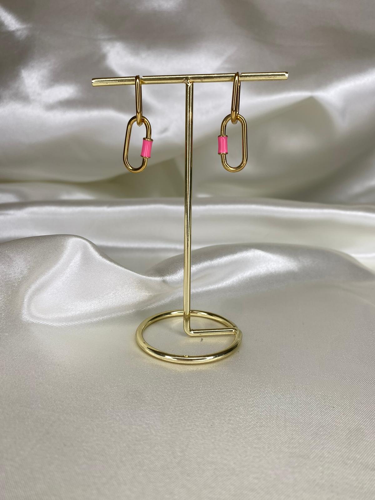 S.Steel Gold/Pink Hoops