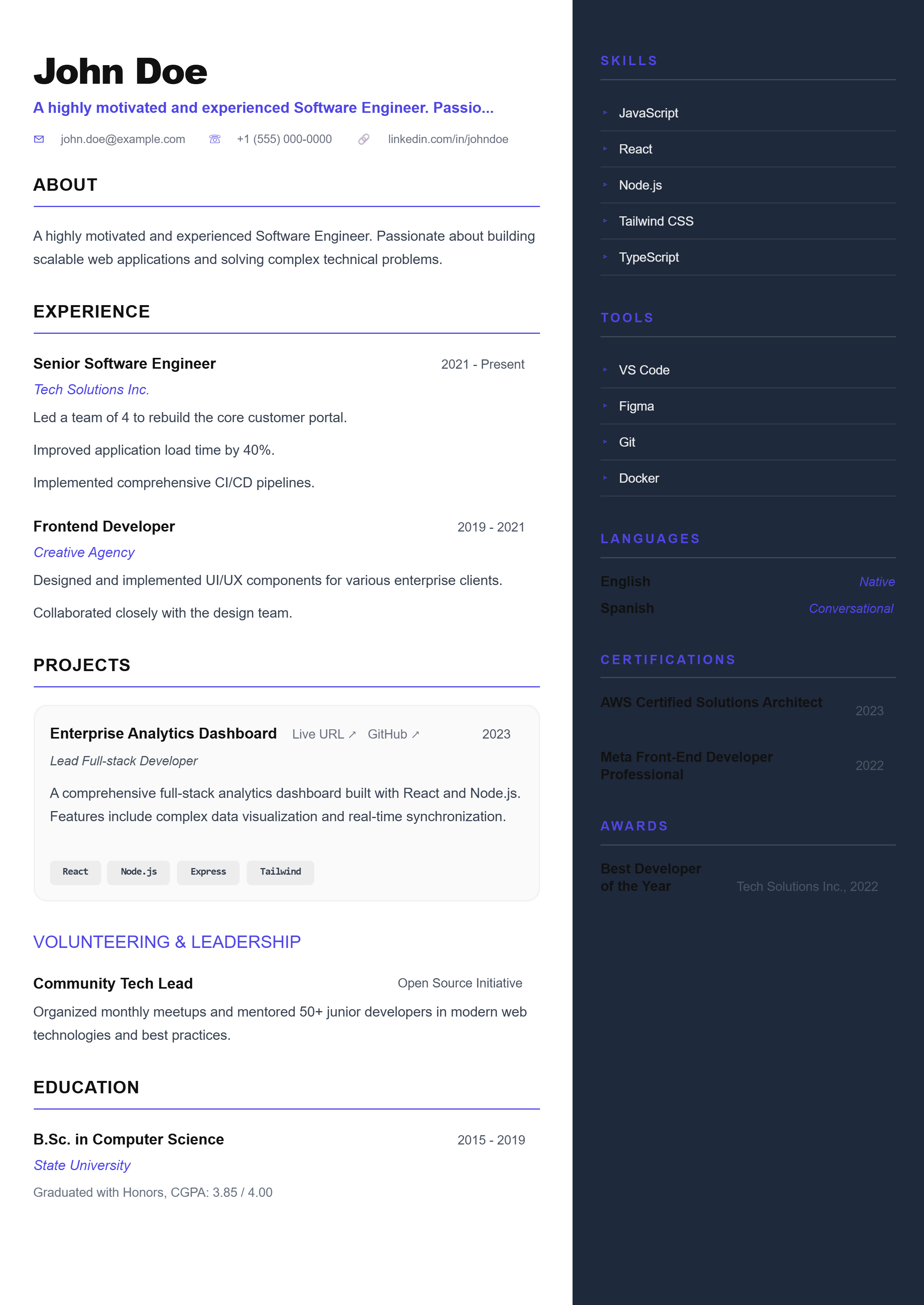 Free Resume Builder – Create & Download CV as PDF | CV Pro