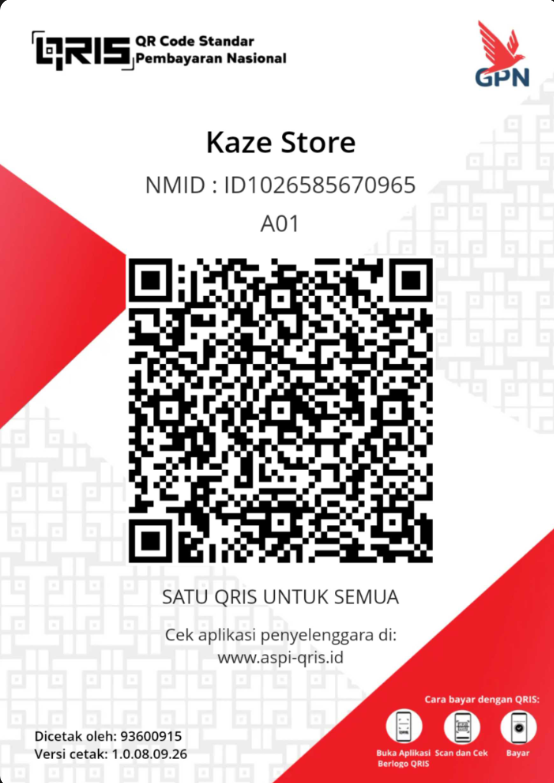 QRIS Pembayaran Pangeran Kaze Store