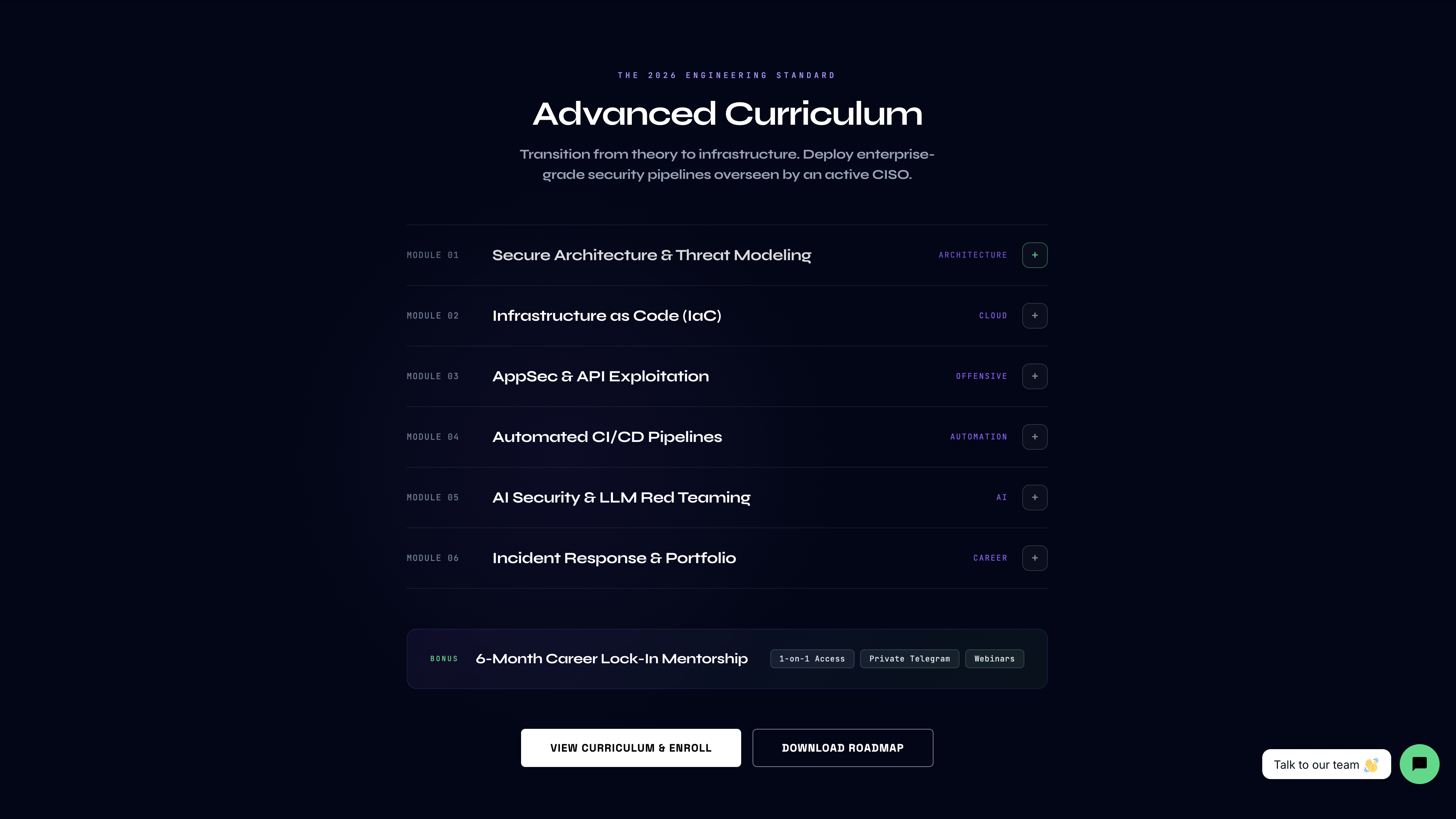 Cyberagoge - curriculum section