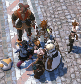 A FFXIV screenshot of people fighting.