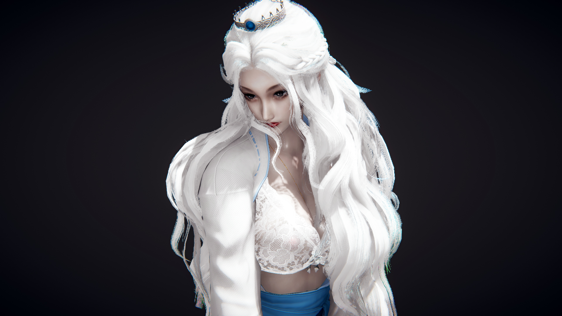 性感漂亮的白毛魔法师御姐~