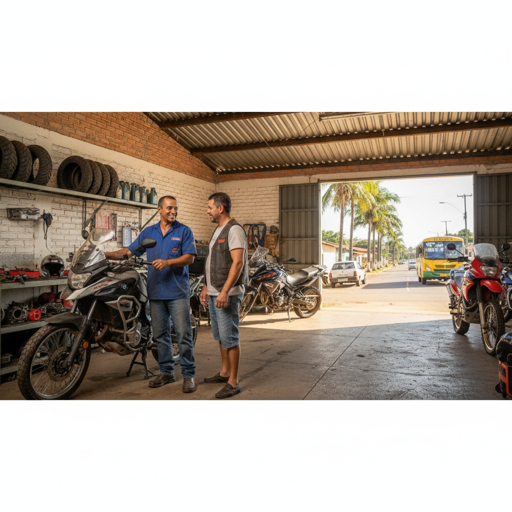 Oficina de moto em Diamantino-MT: manutenção, peças, pneus e motor na Moto Náutica