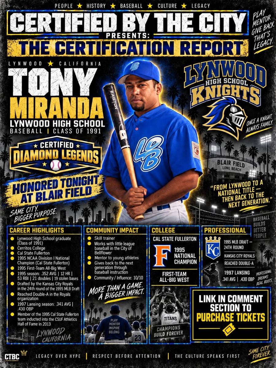Tony Miranda certification report