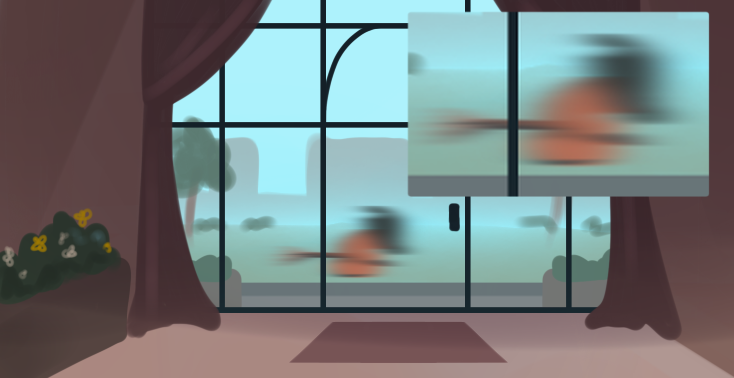 an image of A witch caught flying very fast on their broom