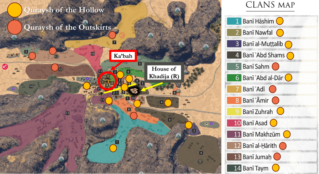 Map of Quraysh Clans