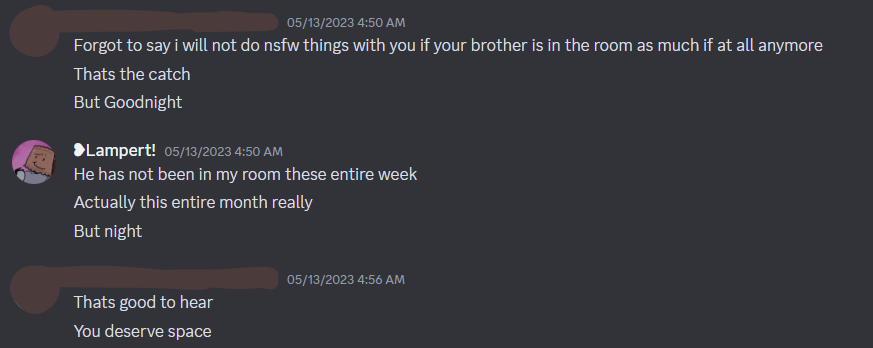 the message that was sent as the proof that she had been touching herself and being sexual around her brothers, also sent by her previous ex