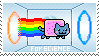 nyan cat going through portals stamp