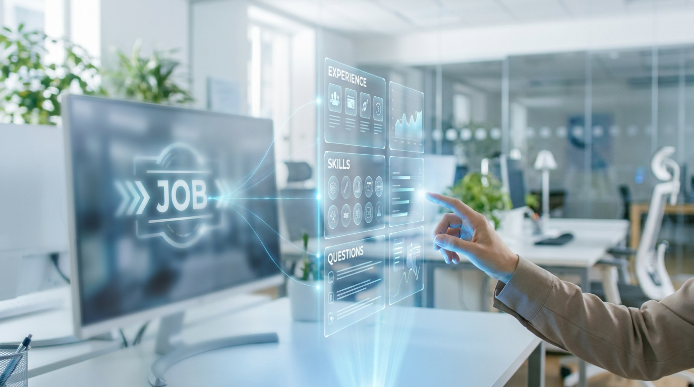 Strategic use of AI for job applications, with a human hand guiding the process.