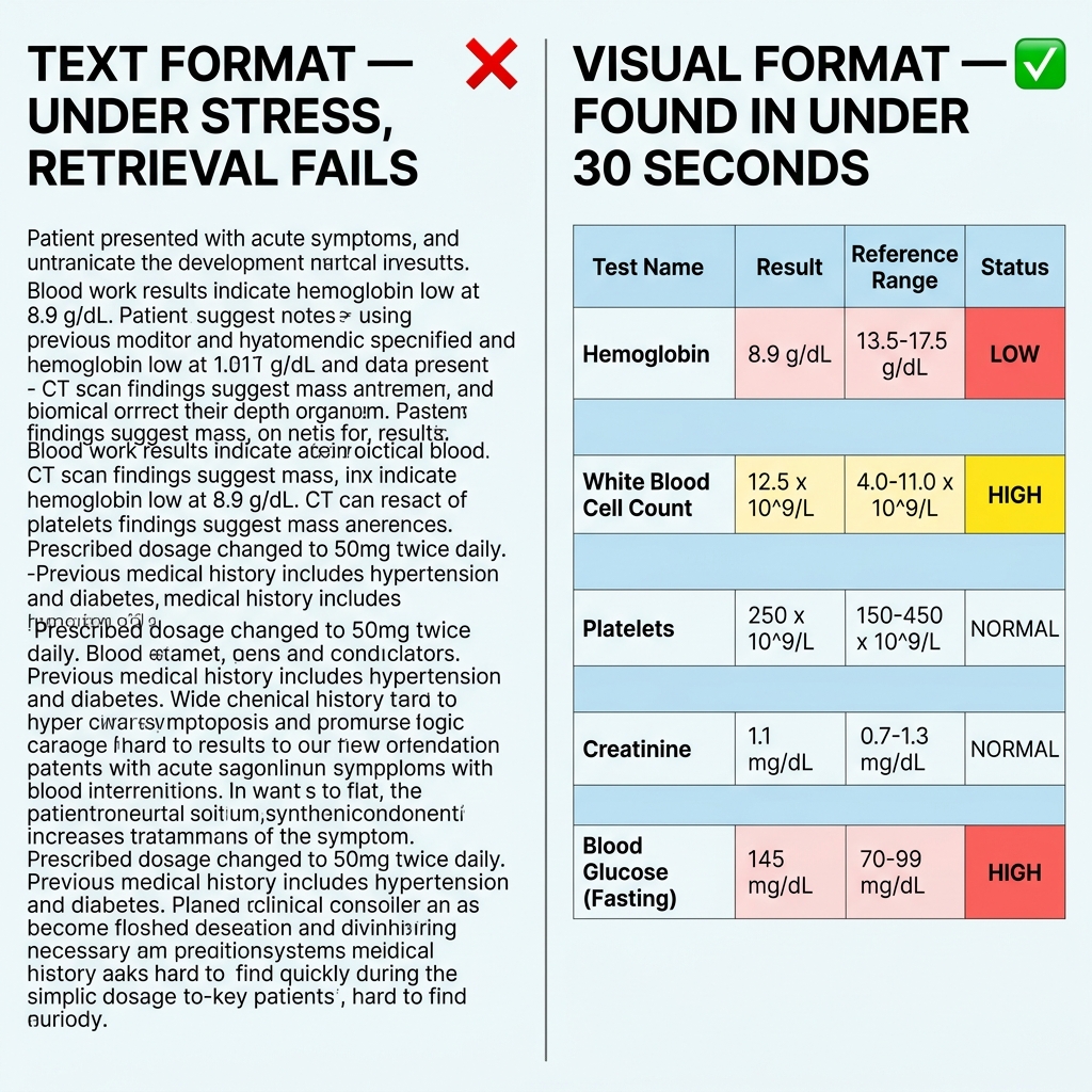 Text format vs Visual format comparison