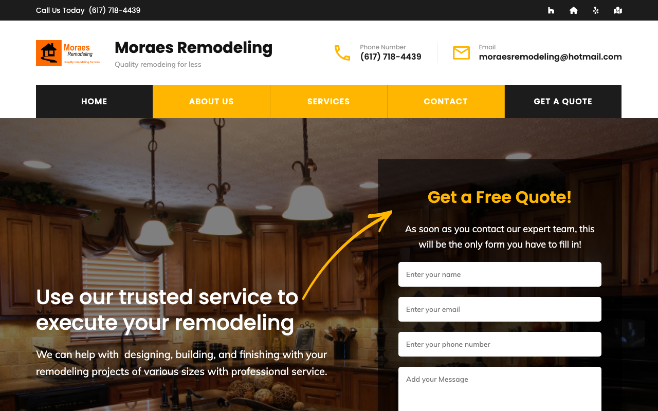 Moraes Remodeling homepage