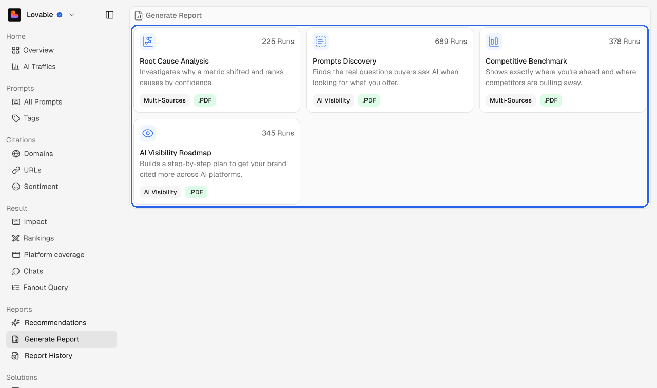 The Generate Report agent library