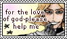 Vittorino stamp with the text for the love of god please help me