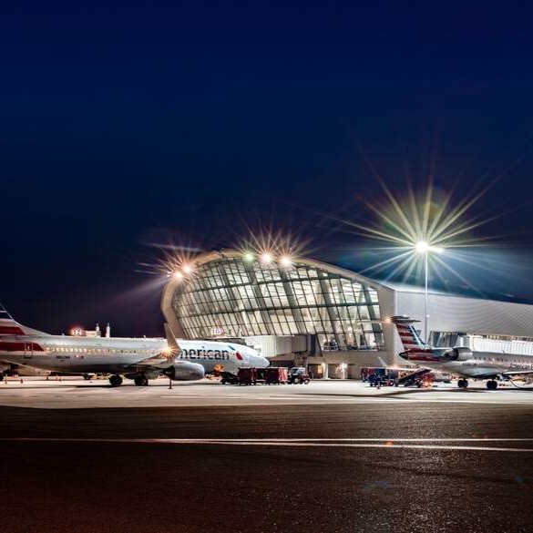 Image of FAT exterior at night.