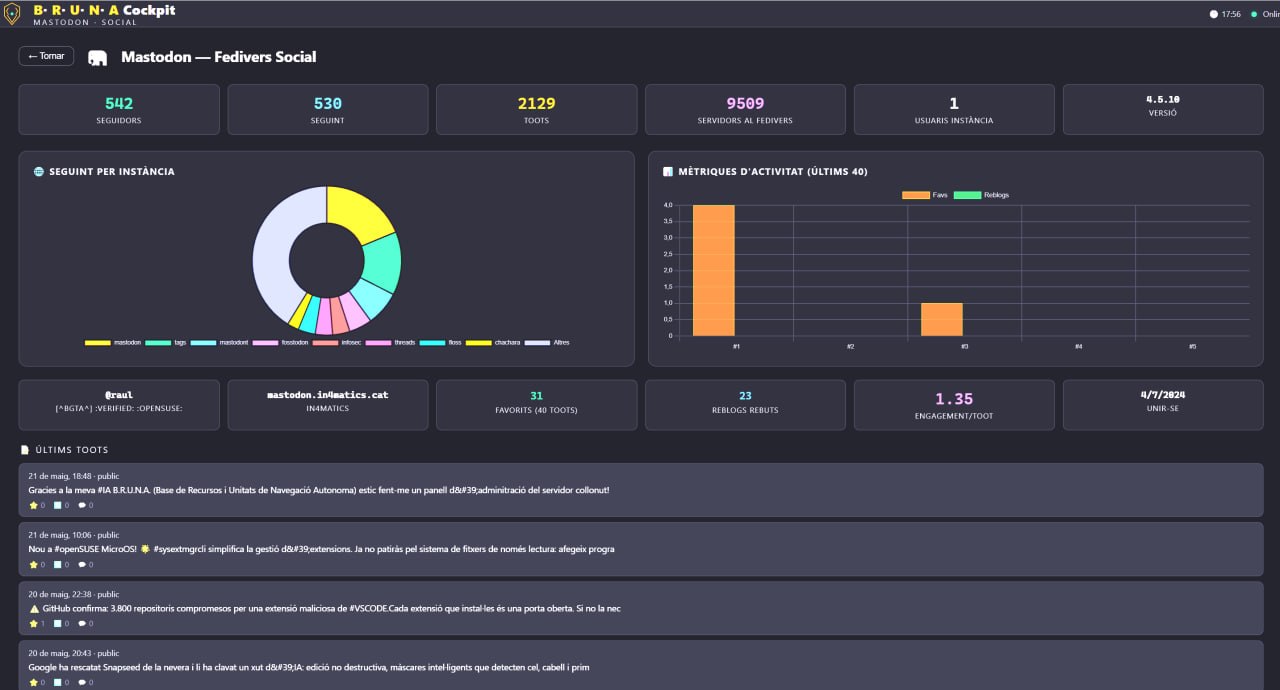 Bruna Cockpit - Dashboard Mastodon