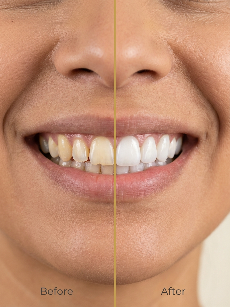 Porcelain Veneers before and after at Veda Dental Aesthetics