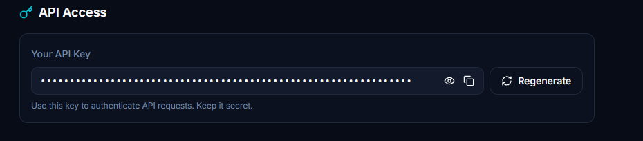 API Key location in TeleBot Studio settings